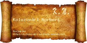 Kolozsvári Norbert névjegykártya