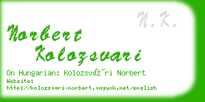 norbert kolozsvari business card